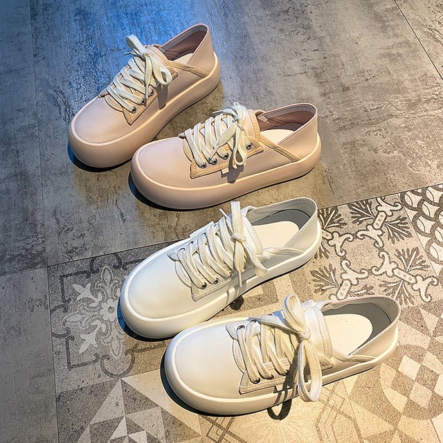 サマースプリング薄手ホワイト 靴 シューズ 春物 夏物 ラウンドトー フェイクシューズ77996243599