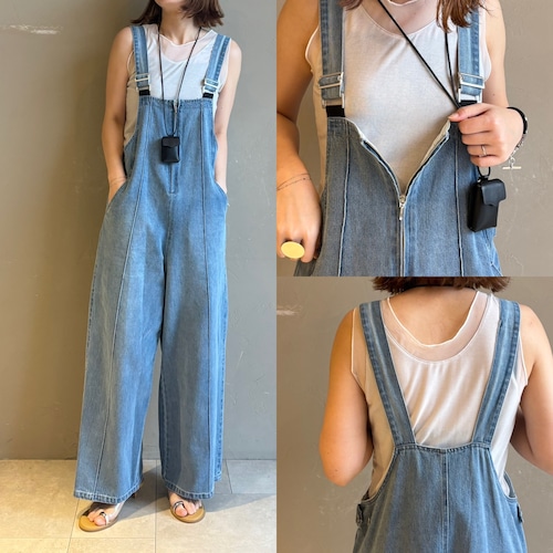 デニムジップサロペット