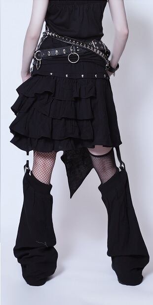 SEX POT ReVeNGe プリーツスカート 黒 Punkish Black Frillスカート＆レッグウォーマー *SEXPOT ReVeNGe