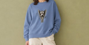 チワワ　ジップデザインスウェット(blue)