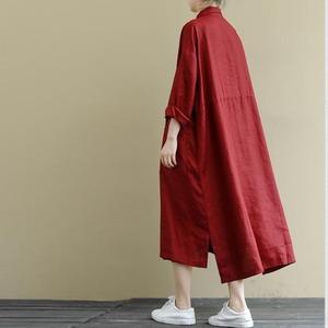 【再入荷】バックロングテール　シャツワンピース N WP114