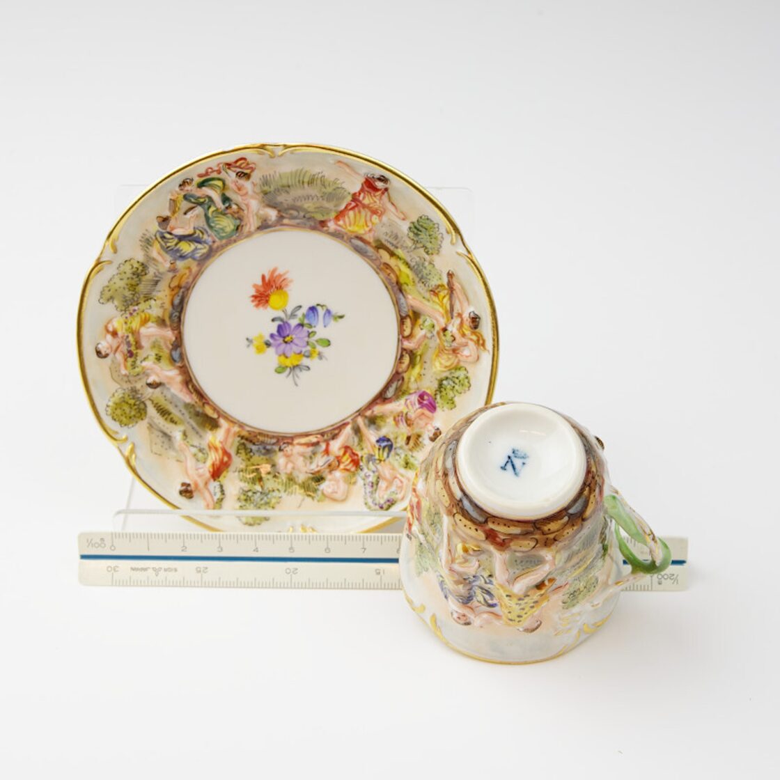 Capodimonte カポディモンテ アンティークカップソーサー 【イタリア 
