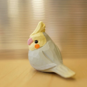 木彫り 小鳥 オカメインコ 置物 かわいい 癒し系 手作り風 卓上オブジェ デスク飾り インテリア雑貨 リビング 玄関 寝室 新婚祝い 結婚祝い ギフト プレゼント 商品画像9