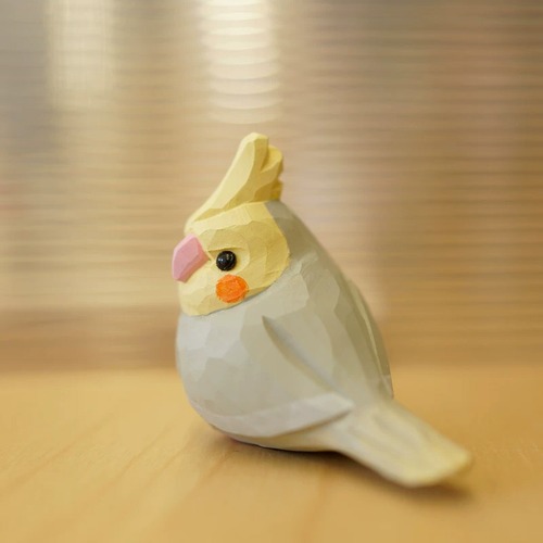 木彫り 小鳥 オカメインコ 置物 かわいい 癒し系 手作り風 卓上オブジェ デスク飾り インテリア雑貨 リビング 玄関 寝室 新婚祝い 結婚祝い ギフト プレゼント 商品画像9