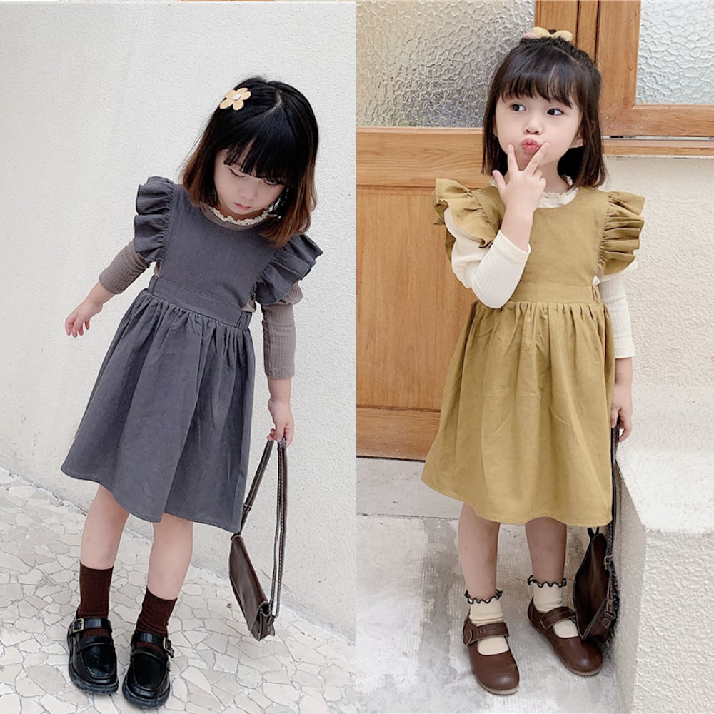 長袖 ワンピース スカート フリル レース 韓国 子供服 キッズ ベビー ...