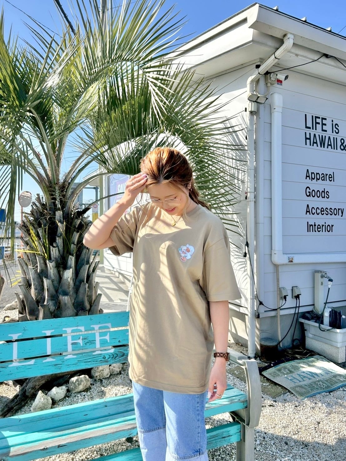 【mapuaコラボ】ワンポイント刺繍ワッペンTシャツ(LIFE isベア) ¥4,500(4,950)