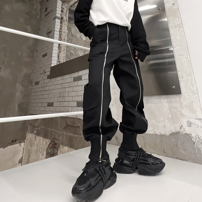 ジッパー テーパード カーゴパンツ M〜XL 2color ジッパーデザイン カーゴパンツ 2カラー LB1074 | LIBERD / リベルド