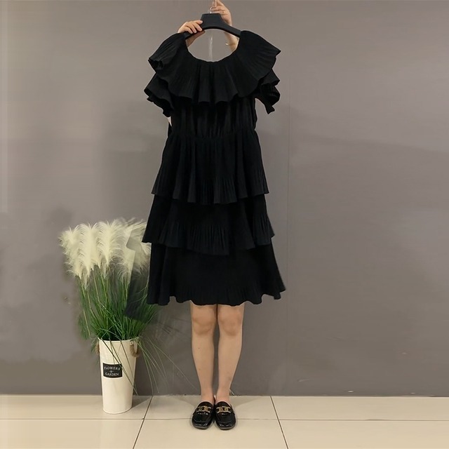 ドレス サマーロングスカート 大きめサイズ 夏物 マルチレイヤー ミックスインファッション44451073584