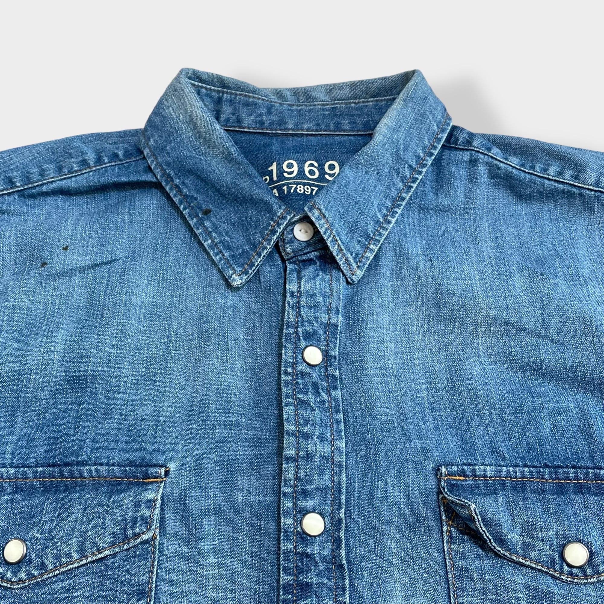 GAP】デニムシャツ 長袖シャツ フラップポケット 雰囲気系 
