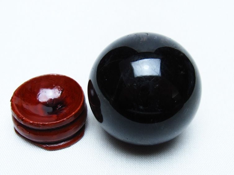 黒水晶 丸玉 35mm モリオン スフィア 置物 一点物 141-8232 | 天然石