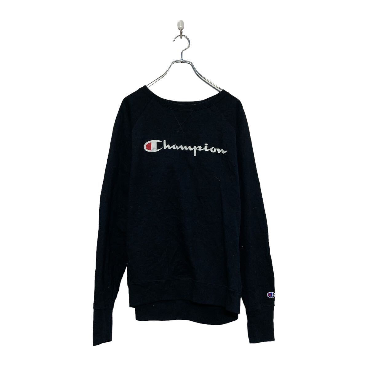 Champion ブラック トレーナー XL champion ロゴ スウェット 