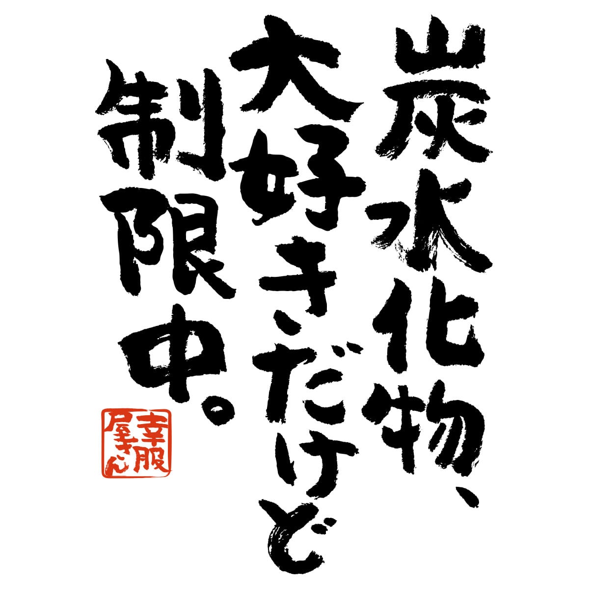 炭水化物、大好きだけど制限中。 おもしろtシャツ ka300-19 漢字 文字 メッセージTシャツ