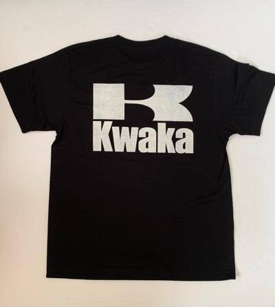 □KWAKA マーク前後プリント Tシャツ□BLACK □マッドマックスマニア
