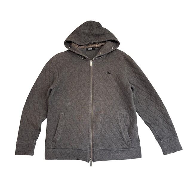 古着 バーバリー ブラックレーベル BURBERRY BLACKLABEL パーカー クリーニング済み キルティング グレー メンズ サイズ3