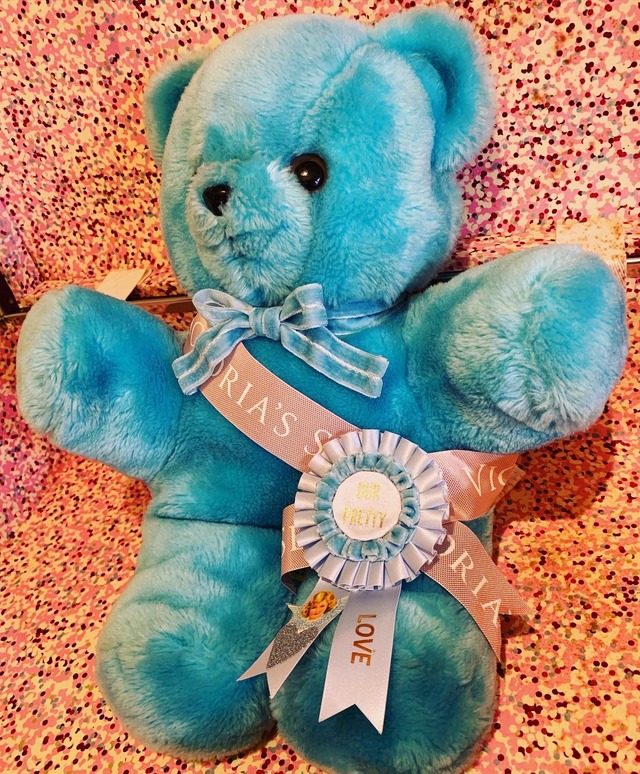 ブルーのヴィンテージテディベア (210808)