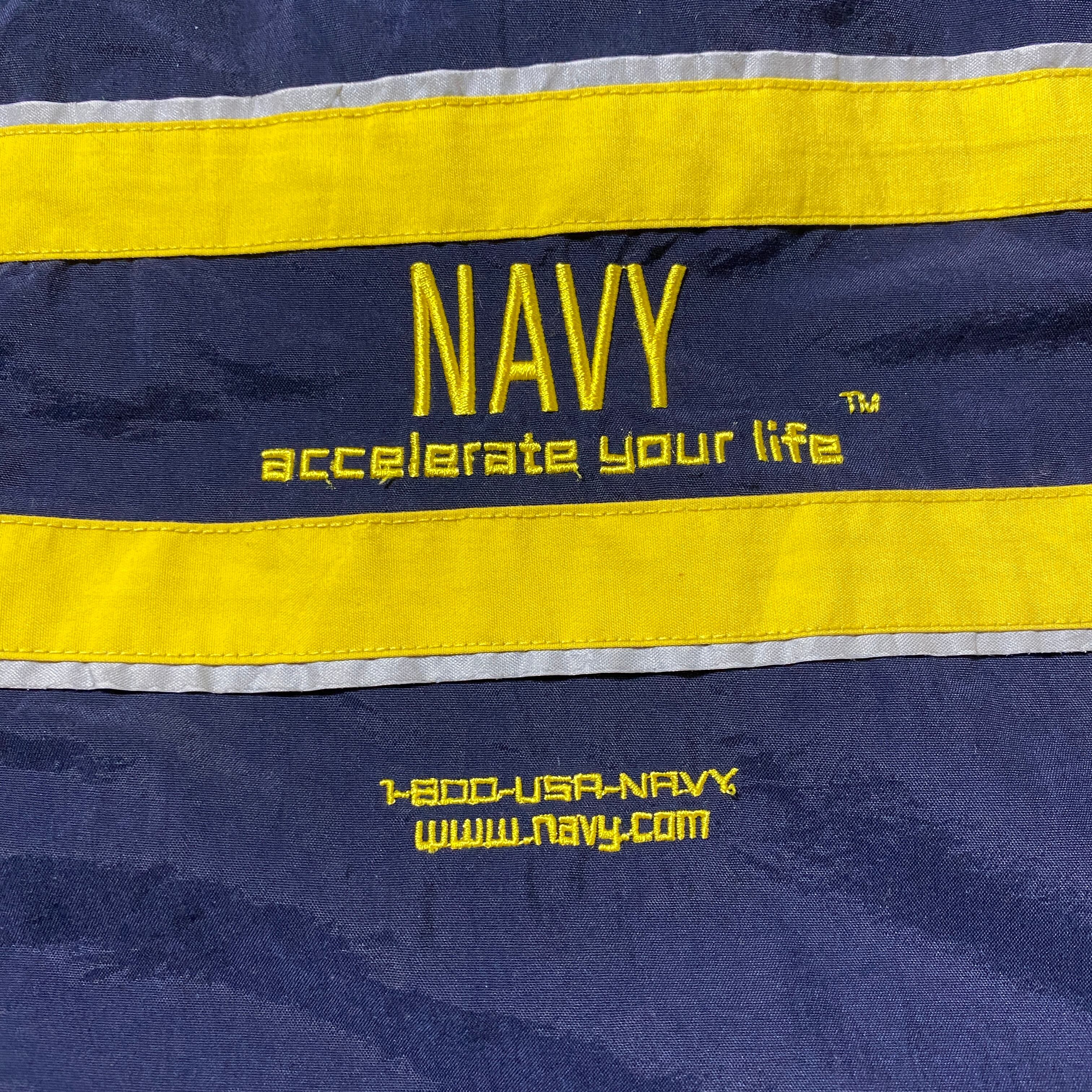 マカオ製】00's U.S.NAVY アメリカ海軍 刺繍ワンポイント バックロゴ