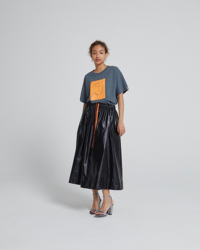 Metallic Flare Skirt(BLACK)