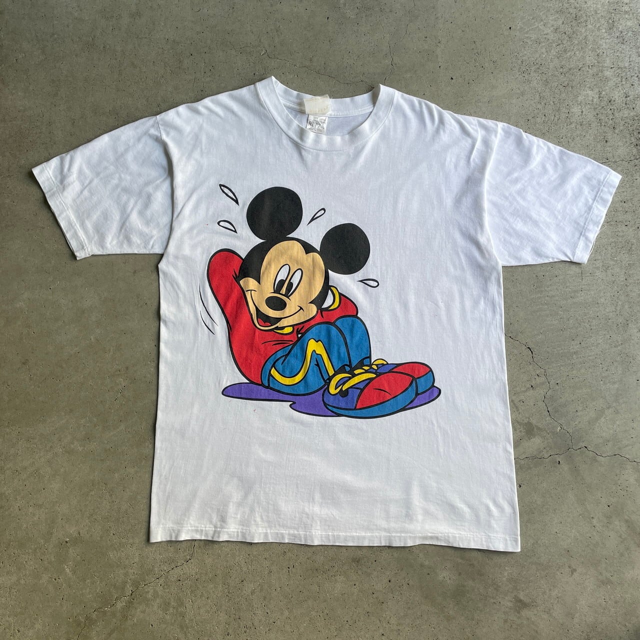 90年代 Disney ミッキーマウス キャラクタープリント Tシャツ メンズL