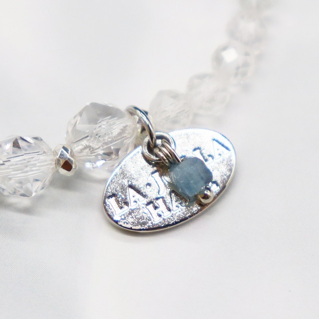 【Deep Sea Party】アクアマリン×水晶 ブレスレット