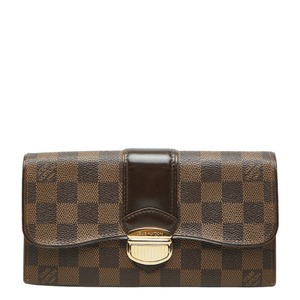 ルイ ヴィトン ダミエ システィナ 長財布 N61747 ブラウン PVC レザー レディース LOUIS VUITTON 【中古】