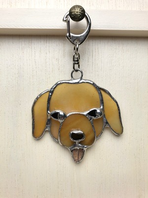 うちのワンコシリーズ～ゴールデンレトリバー編～ ステンドグラス　Stained Glass Golden Retriever Charm