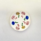 志野赤絵立花4.5寸皿【榛澤宏】