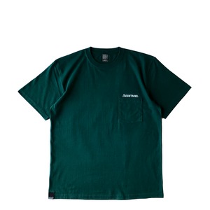Mountains  Signboard One poket Tshirt / Pacific green