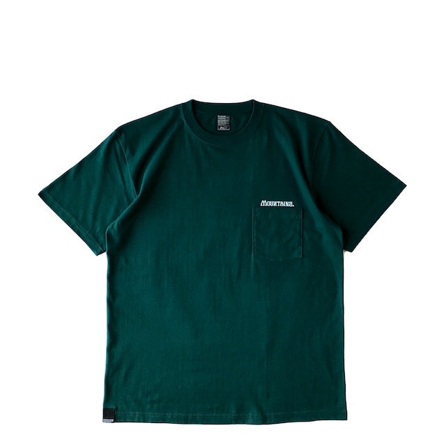 Mountains  Signboard One poket Tshirt / Pacific green