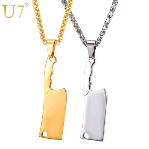 メンズ ネックレス 大きい キッチン ナイフ チャーム ブロードソード ヒップ ステンレス カラー 80001592