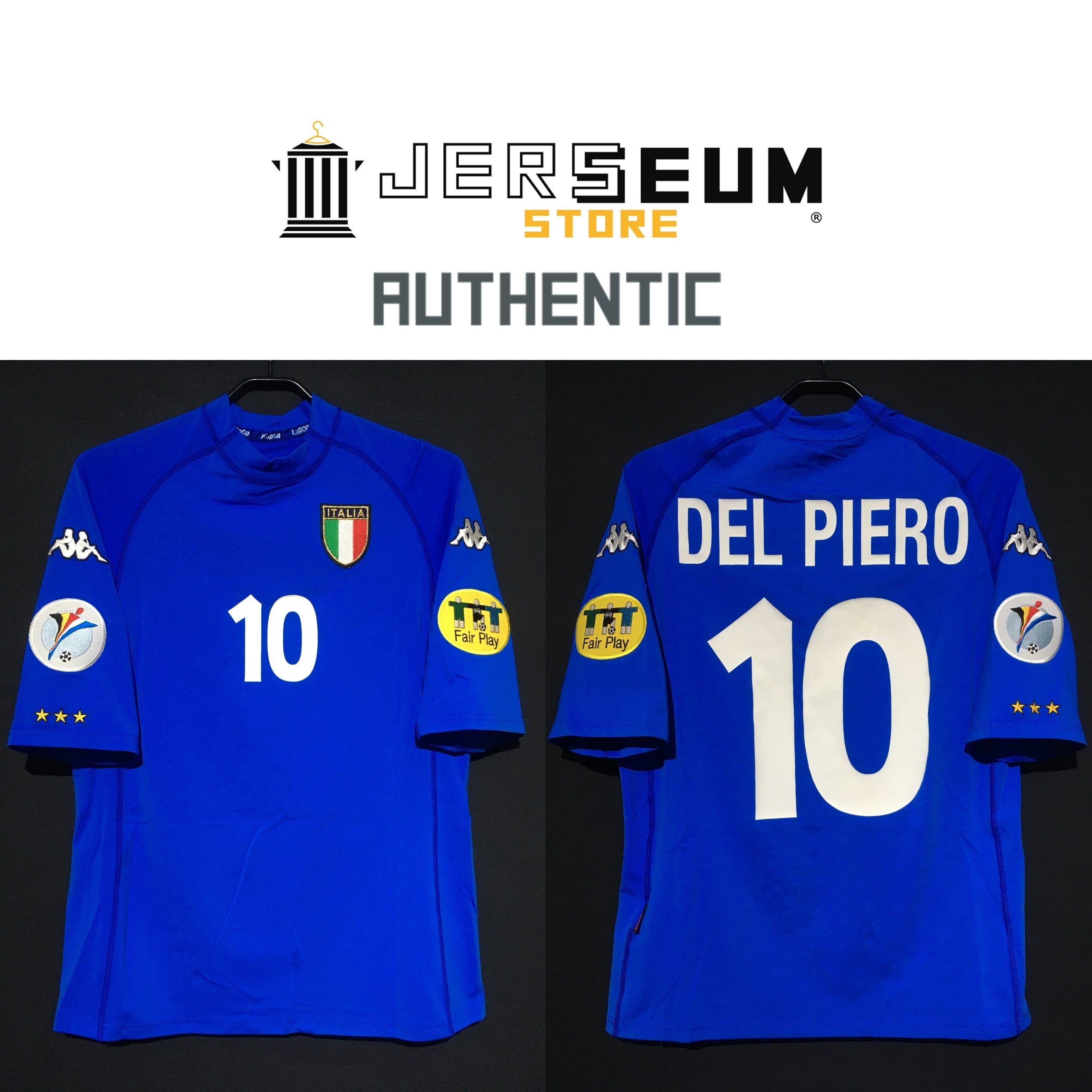 【EURO2000】 / Italy（H） / Condition：Brand New / Grade：8 / Size：L / No.DEL  PIERO / Authentic | Jerseum Store