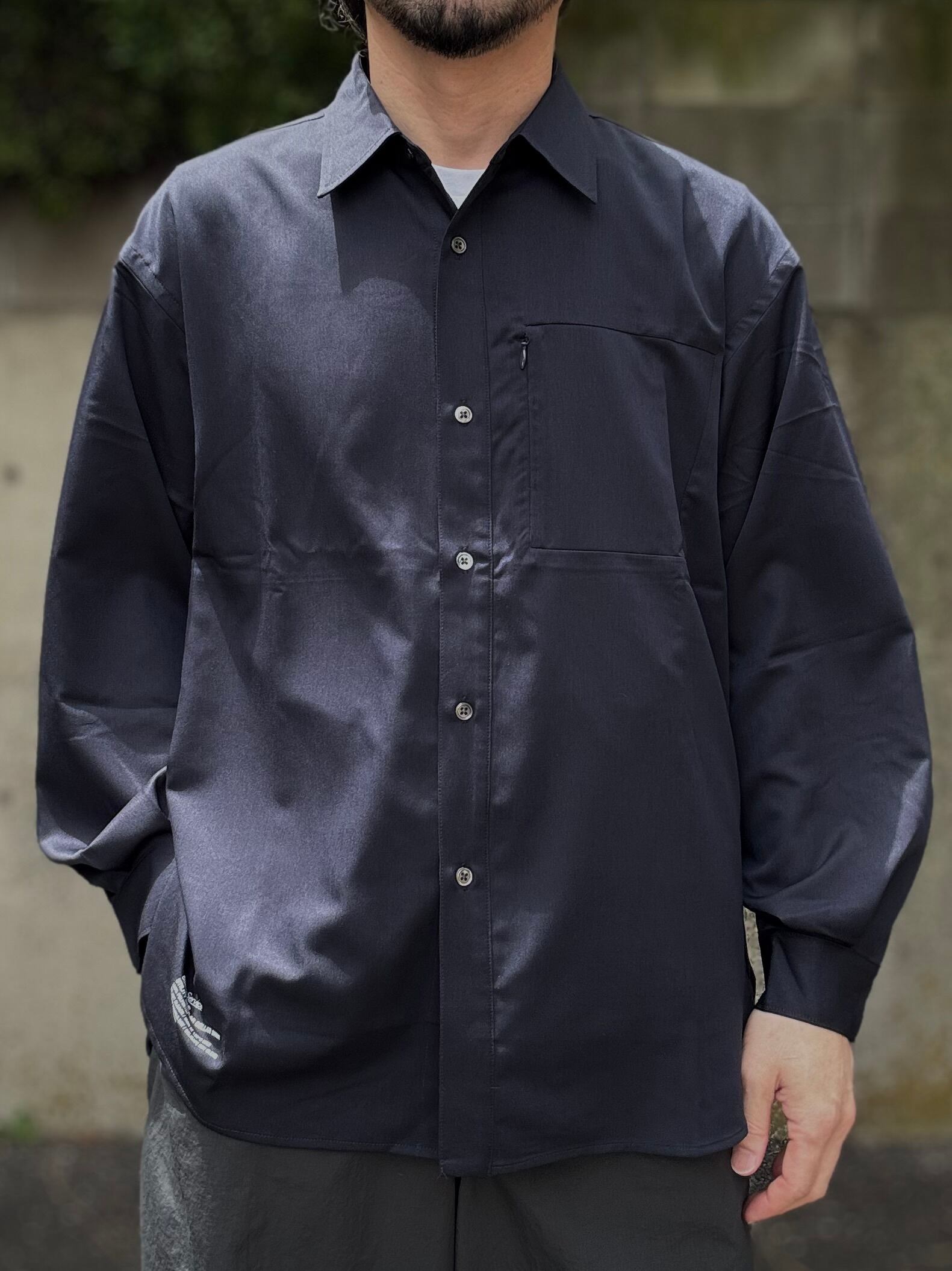 FreshService COOLFIBER UTILITY REGULAR COLLAR SHIRT (navy