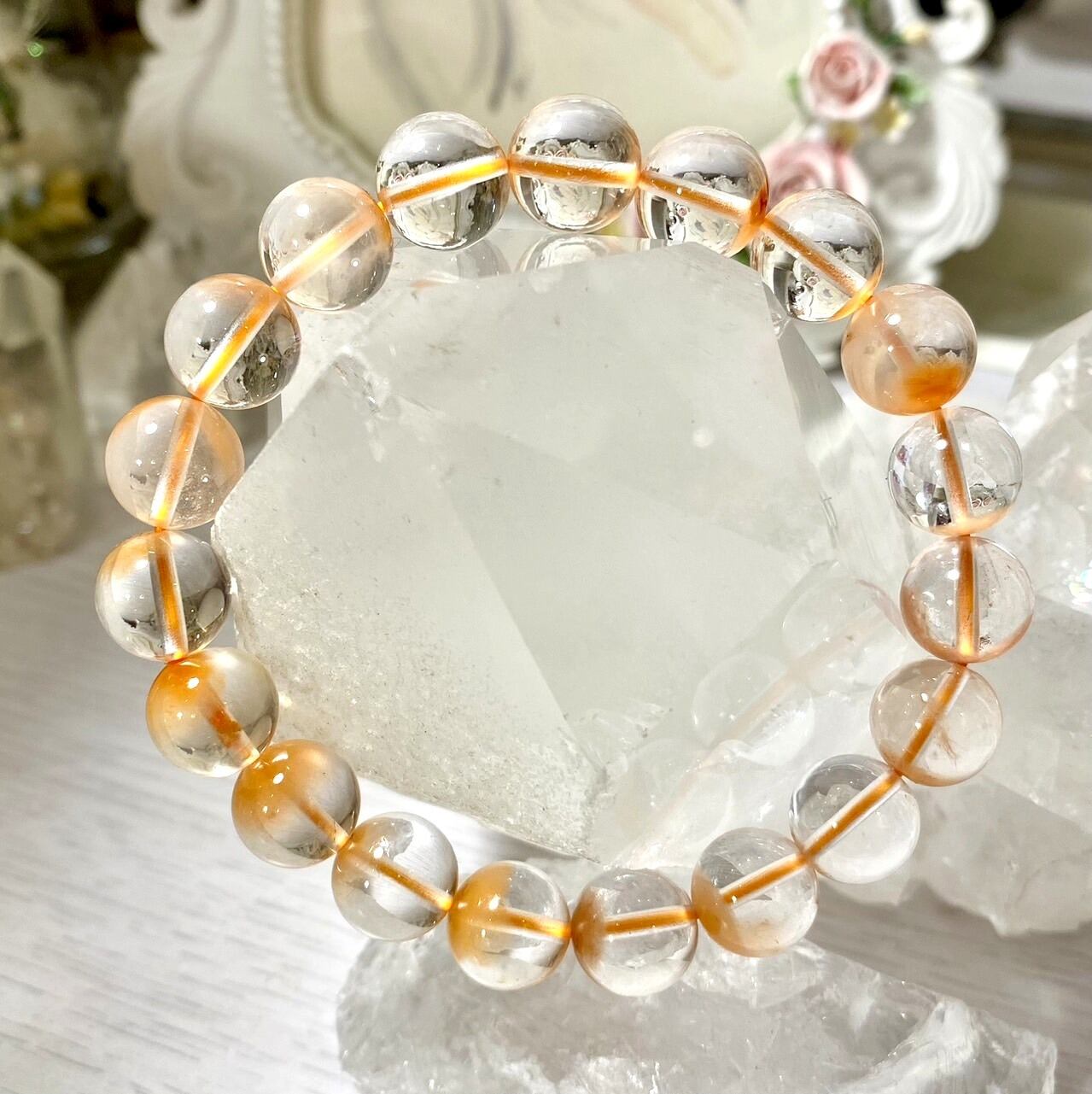 ♡レア♡ラビットヘアルチルクオーツ11㍉ 1点物】マルチカラー ラビットヘアールチルクォーツ 11mm