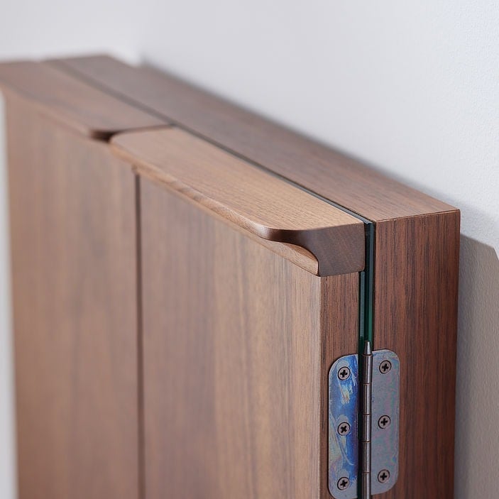 ☆ヒーカ☆【鏡台のみ】ダークブラウンの木製三面鏡 ☆ヒーカ☆【鏡台