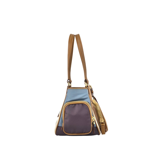 PRADA プラダ トートバッグ ベージュ ブルー トライアングルロゴ キャンバス マルチポケット vintage ヴィンテージ オールド fkki3a