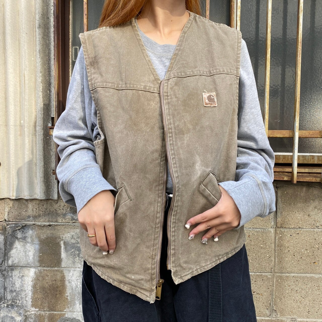 USA製 Carhartt カーハート ダック地 ワークベスト ボアライナー 裏ボア メンズL 古着【ワークジャケット】【CS2301-30】 |  cave 古着屋【公式】古着通販サイト