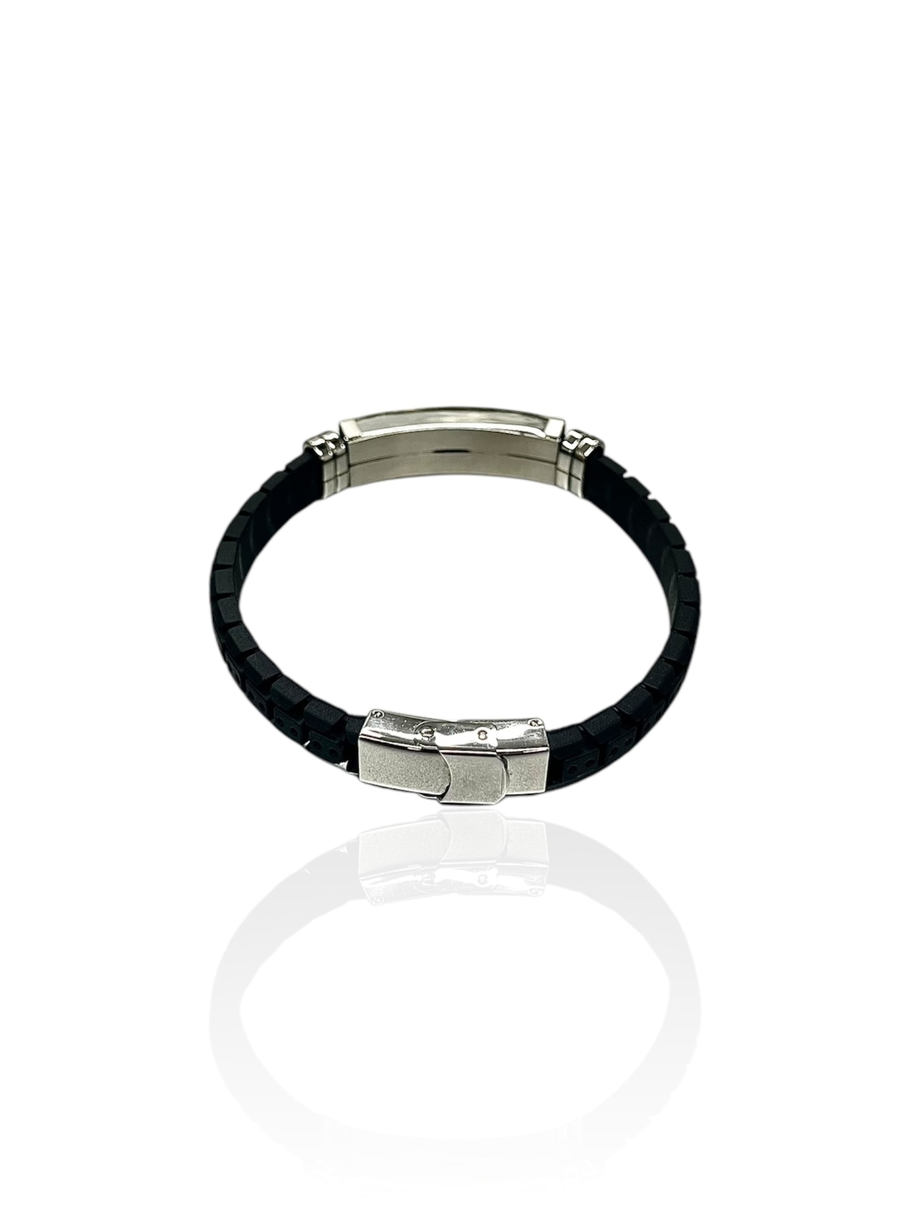 【PLANET STUDIO】metal plate rubber bracelet