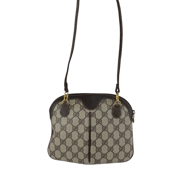 GUCCI グッチ シェリーライン GG ショルダーバッグ ブラウン GGロゴ PVC vintage ヴィンテージ オールド xif7sk