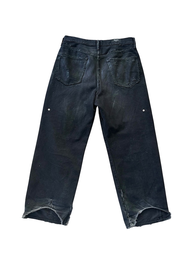 DUMMY KNEE DESTROY DENIM PANTS VINTAGE WASH