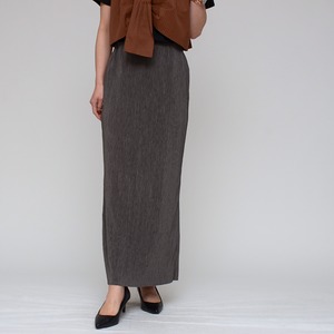 【驚きの伸縮性】  ランダムリブ・タイトスカート ‐ LEVK-2593 チャコール ‐