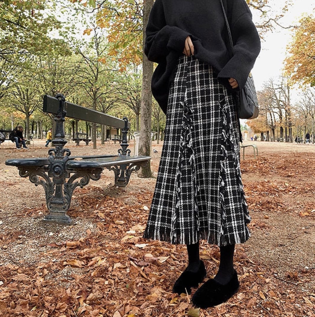 ナチュかわ チェック スカート ほつれ加工 タータンチェック ロング丈 ミモレ丈 カジュアル 韓国っぽ 大人かわいい 着回し抜群 コーデ Lamitte Deco トレンド 韓国ファッション ショップ Base店 ナチュかわ チェック スカート ほつれ加工 タータンチェック ロング丈 ミモレ丈 カジュアル 韓国っぽ 大人かわいい 着回し抜群 コーデ Lamitte Deco トレンド 韓国ファッション ショップ Base店