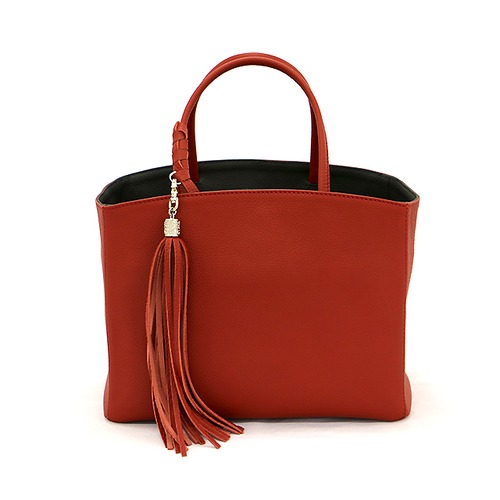 Boxy tote レッド 画像