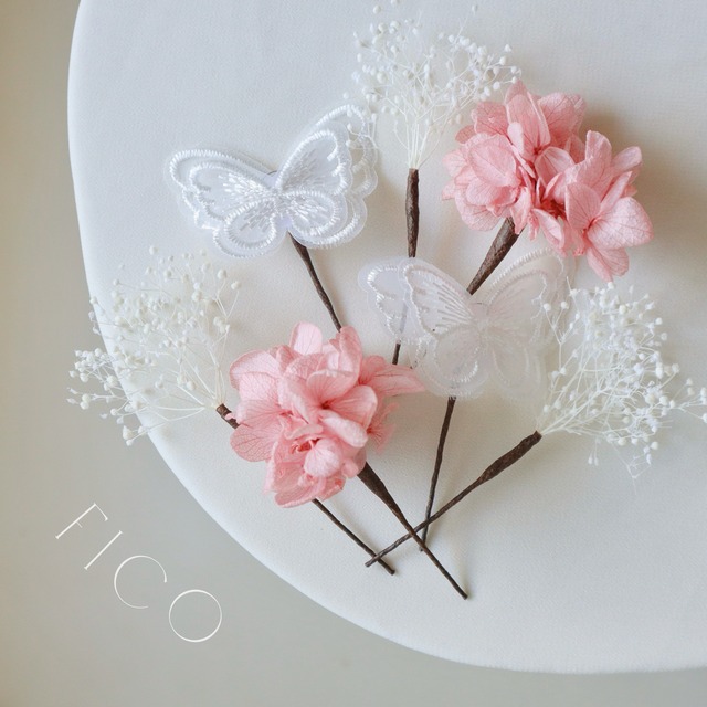 髪飾り〈 21 〉︴ドライフラワー髪飾り　ドライフラワーアクセサリー　ヘアアクセサリー　ヘッドパーツ　ヘッドドレス