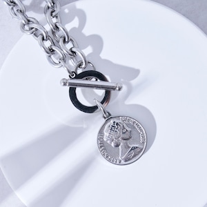 316L ( サージカルステンレス ) mantel necklace 【SILVER】#n15