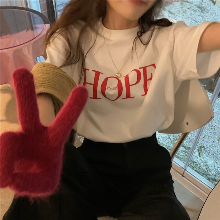 カジュアルTシャツ シャツ ホワイトルーズサマートップス 夏物 モンロー18738382265