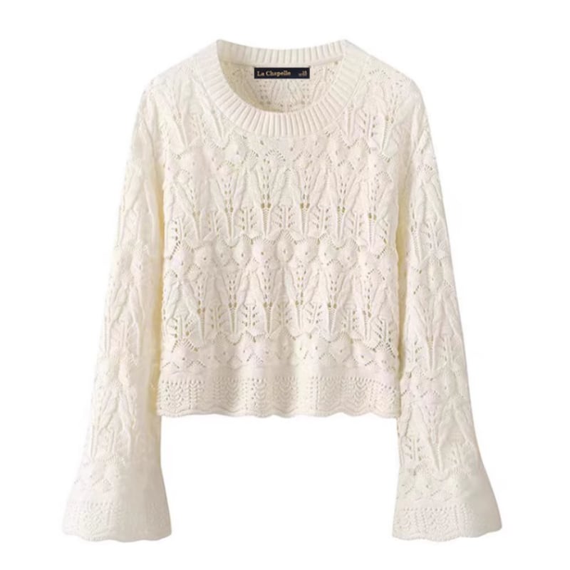 bell sleeve crochet knit m0217