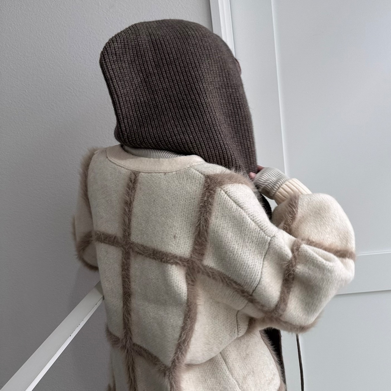 バラクラバフードマフラー/グレージュ