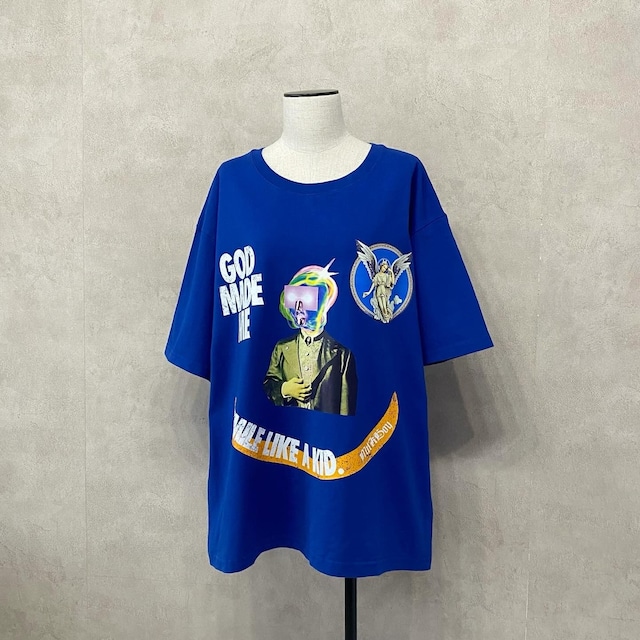 SMILE TEE / BLUE【MILK BOY】