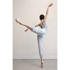 ノースリーブ メッシュフローラルレオタード ブルー L0625