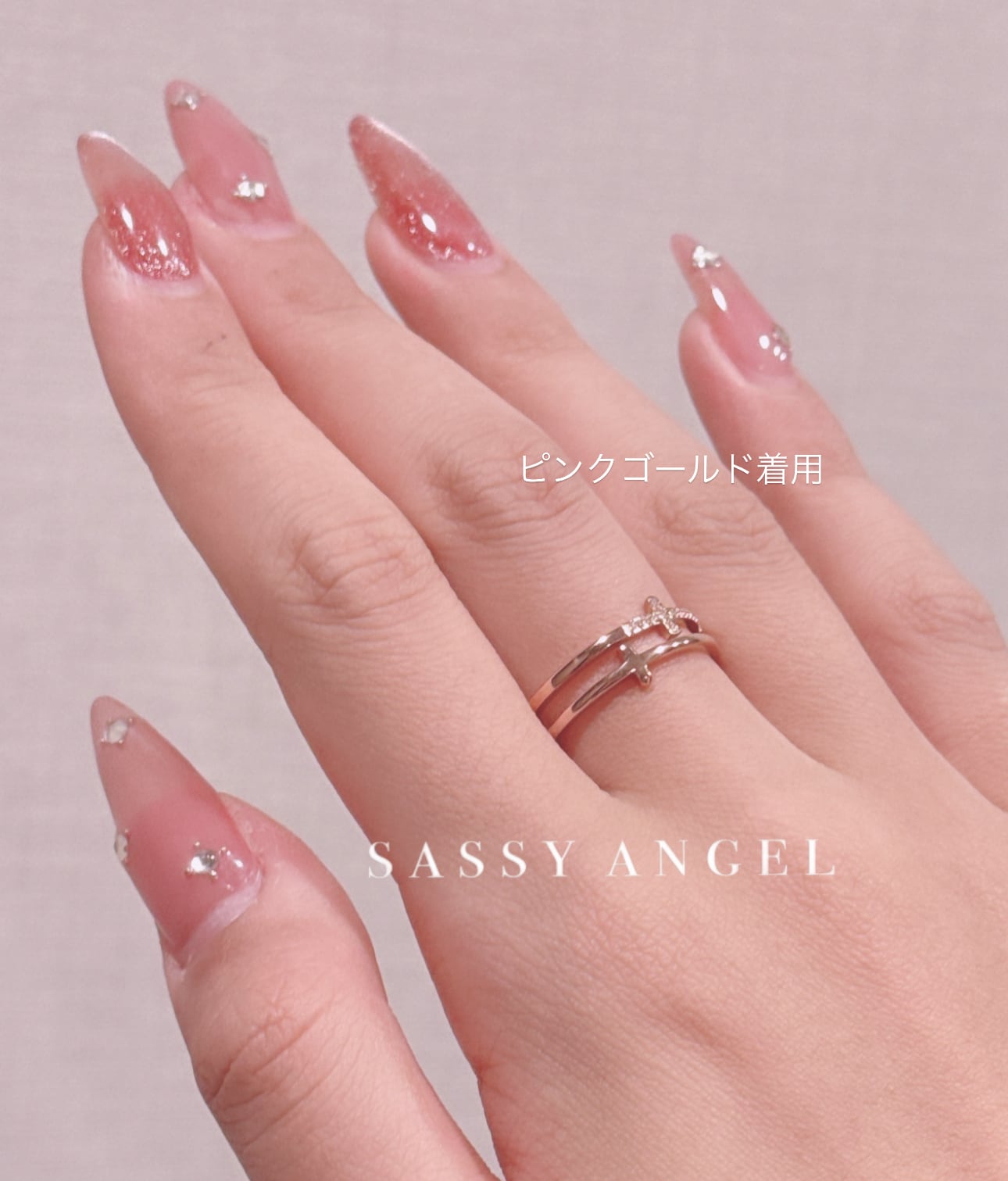 激レア！元祖エビルスカルリング 限定ピンクサファイアクロス ダブルクロスリング [274] | SASSY ANGEL