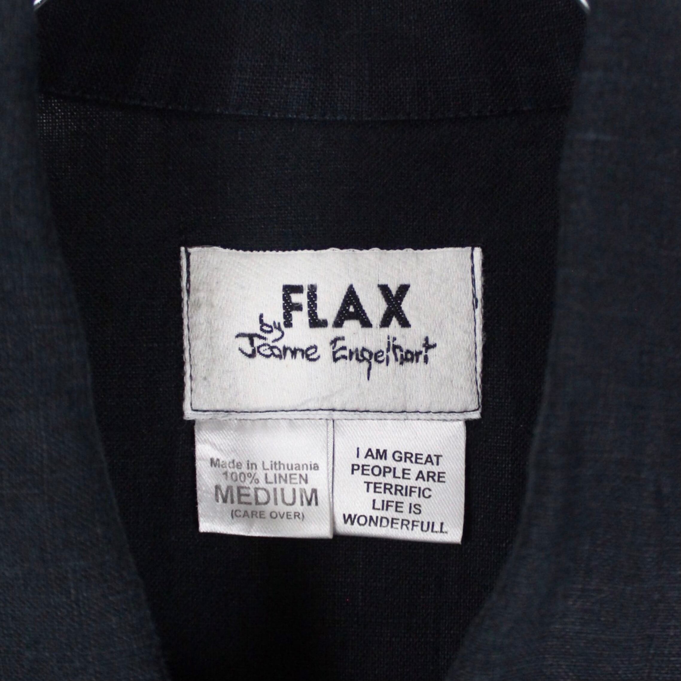 FLAX オーバーサイズ ブラック フラックス リネン デザイン シャツ